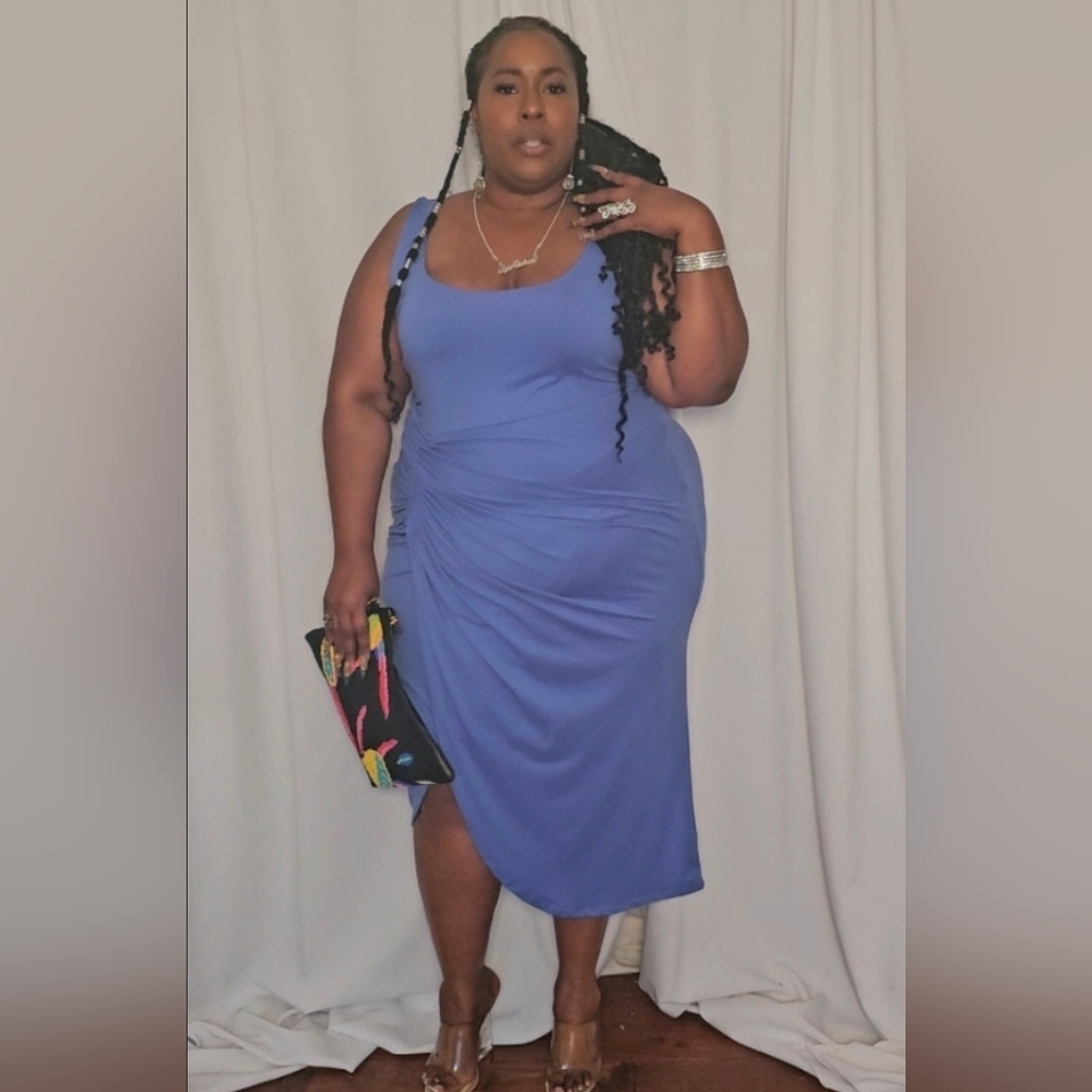 Eloquii Blue Sleeveless Dress